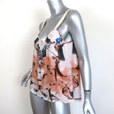 A.L.C. Zipper Tank Top Printed Silk Size Small Sleeveless Blouse - Celebrity Owned