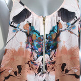A.L.C. Zipper Tank Top Printed Silk Size Small Sleeveless Blouse - Celebrity Owned