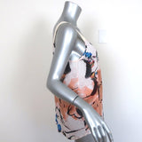 A.L.C. Zipper Tank Top Printed Silk Size Small Sleeveless Blouse - Celebrity Owned