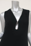 Alexander Wang Ball Chain Trim Keyhole Dress Black Crepe Size 2 Sleeveless Mini - Celebrity Owned