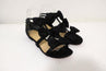 Alexandre Birman Cori Triple Bow Sandals Black Satin Size 39 Open Toe Flat