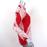 Altuzarra Blouse Chika Red/White Bandana Print Silk Size 34 Long Sleeve Shirt - Celebrity Owned