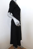 Altuzarra Dress Sylvia Black Floral-Embroidered Crepe Size 36 Half-Sleeve Midi - Celebrity Owned