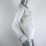 AMO Loved Sweatshirt White Distressed Cotton Size Small Crewneck Pullover - Celebrity Owned