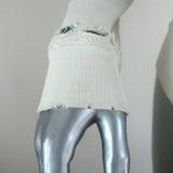 AMO Loved Sweatshirt White Distressed Cotton Size Small Crewneck Pullover - Celebrity Owned
