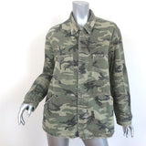 AMO Rosie Peplum Jacket Green Camo Print Denim Size Small - Celebrity Owned