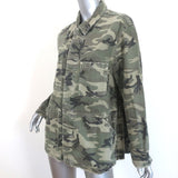 AMO Rosie Peplum Jacket Green Camo Print Denim Size Small - Celebrity Owned