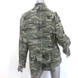 AMO Rosie Peplum Jacket Green Camo Print Denim Size Small - Celebrity Owned