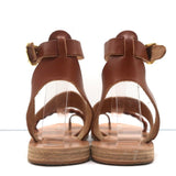 Ancient Greek Sandals Agni Ankle Strap Sandals Brown Braided Leather Size 38 - Celebrity Owned