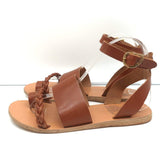 Ancient Greek Sandals Agni Ankle Strap Sandals Brown Braided Leather Size 38 - Celebrity Owned