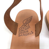 Ancient Greek Sandals Agni Ankle Strap Sandals Brown Braided Leather Size 38 - Celebrity Owned
