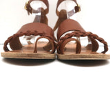 Ancient Greek Sandals Agni Ankle Strap Sandals Brown Braided Leather Size 38 - Celebrity Owned