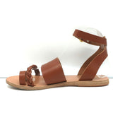Ancient Greek Sandals Agni Ankle Strap Sandals Brown Braided Leather Size 38 - Celebrity Owned