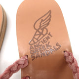 Ancient Greek Sandals Alkmini Slides Dusty Pink Braided Velvet Size 38 NEW - Celebrity Owned
