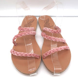 Ancient Greek Sandals Alkmini Slides Dusty Pink Braided Velvet Size 38 NEW - Celebrity Owned