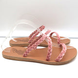 Ancient Greek Sandals Alkmini Slides Dusty Pink Braided Velvet Size 38 NEW - Celebrity Owned