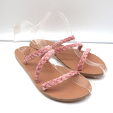 Ancient Greek Sandals Alkmini Slides Dusty Pink Braided Velvet Size 38 NEW - Celebrity Owned