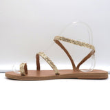 Ancient Greek Sandals Eleftheria Ankle Strap Sandals Gold Sequin Size 38 NEW - Celebrity Owned