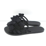 Ancient Greek Sandals Hara Bow Slide Sandals Black Satin Size 38 - Celebrity Owned