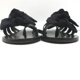 Ancient Greek Sandals Hara Bow Slide Sandals Black Satin Size 38 - Celebrity Owned