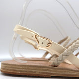 Ancient Greek Sandals Irida Slingback Sandals Off-White Braided Leather Size 38 - Celebrity Owned