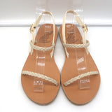 Ancient Greek Sandals Irida Slingback Sandals Off-White Braided Leather Size 38 - Celebrity Owned