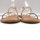 Ancient Greek Sandals Irida Slingback Sandals Off-White Braided Leather Size 38 - Celebrity Owned