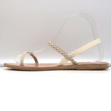 Ancient Greek Sandals Irida Slingback Sandals Off-White Braided Leather Size 38 - Celebrity Owned