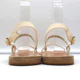 Ancient Greek Sandals Irida Slingback Sandals Off-White Braided Leather Size 38 - Celebrity Owned
