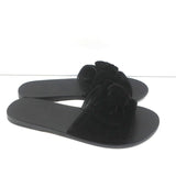 Ancient Greek Sandals Taygete Bow Slide Sandals Black Velvet Size 38 - Celebrity Owned