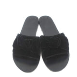 Ancient Greek Sandals Taygete Bow Slide Sandals Black Velvet Size 38 - Celebrity Owned