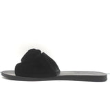 Ancient Greek Sandals Taygete Bow Slide Sandals Black Velvet Size 38 - Celebrity Owned