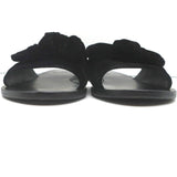 Ancient Greek Sandals Taygete Bow Slide Sandals Black Velvet Size 38 - Celebrity Owned