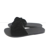 Ancient Greek Sandals Taygete Bow Slide Sandals Black Velvet Size 38 - Celebrity Owned