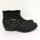 ANINE BING Harness Booties Black Leather Size 38 Western Ankle Boots - Celebrity Owned