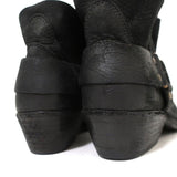 ANINE BING Harness Booties Black Leather Size 38 Western Ankle Boots - Celebrity Owned
