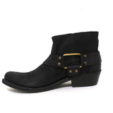 ANINE BING Harness Booties Black Leather Size 38 Western Ankle Boots - Celebrity Owned