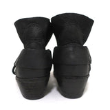 ANINE BING Harness Booties Black Leather Size 38 Western Ankle Boots - Celebrity Owned