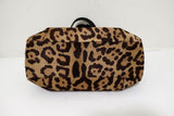 Anna Molinari Ti Bacio Bag Leather-Trim Leopard Print Pony Hair Small Satchel - Celebrity Owned