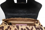 Anna Molinari Ti Bacio Bag Leather-Trim Leopard Print Pony Hair Small Satchel - Celebrity Owned