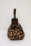 Anna Molinari Ti Bacio Bag Leather-Trim Leopard Print Pony Hair Small Satchel - Celebrity Owned