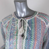 Antik Batik Dress White/Multi Printed Cotton Size Extra Small Long Sleeve - Celebrity Owned
