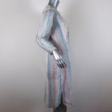 Antik Batik Dress White/Multi Printed Cotton Size Extra Small Long Sleeve - Celebrity Owned