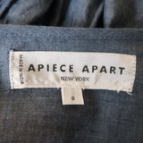 Apiece Apart Long Sleeve Top Chambray Cotton Size 6 V-Neck Blouse - Celebrity Owned