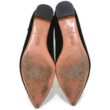 Aquazzura Belgravia Lace-Up Flats Black Cutout Suede Size 39 Pointed Toe - Celebrity Owned