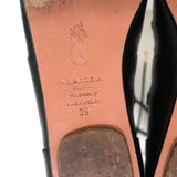 Aquazzura J’Adore Lace-Up Sandals Black Leather Size 39 Open Toe Flats - Celebrity Owned