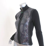 Authier Jacket Black Wool Knit & Quilted Camouflage Size 42 - Celebrity Owned
