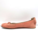 Balenciaga Arena Brogue-Trim Ballet Flats Vieux Rose Pink Leather Size 39 - Celebrity Owned