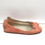 Balenciaga Arena Brogue-Trim Ballet Flats Vieux Rose Pink Leather Size 39 - Celebrity Owned