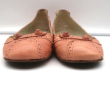Balenciaga Arena Brogue-Trim Ballet Flats Vieux Rose Pink Leather Size 39 - Celebrity Owned